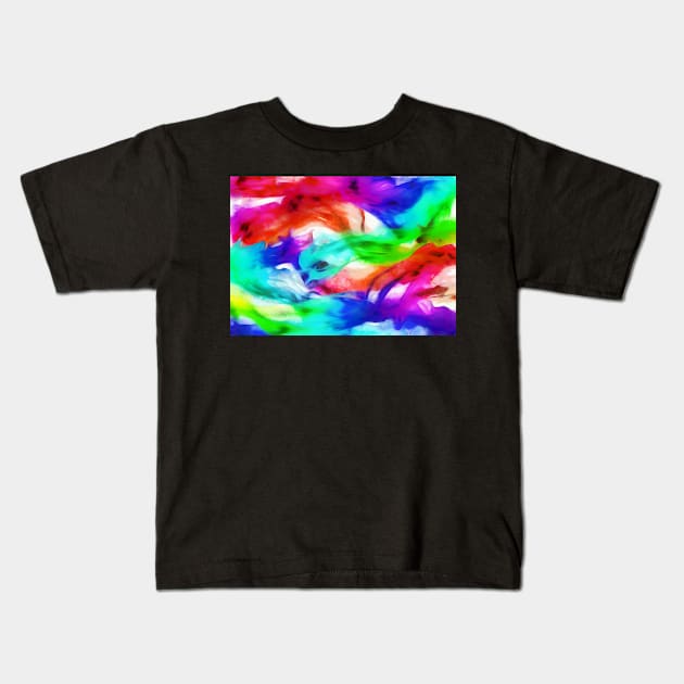 Flowing Rainbow of Silk Kids T-Shirt by jillnightingale